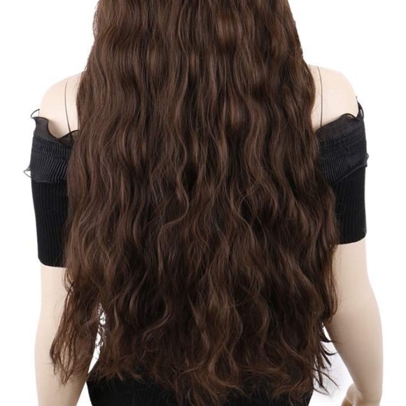 Long 26” brown curly wavy bang Cosplay WIG *NWT*
